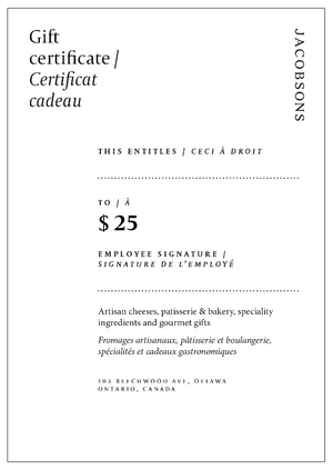 Jacobsons Gift Certificate