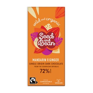 Mandarin & Ginger 72% Dark Chocolate Bar