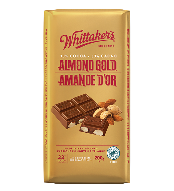 Whittaker's Almond Gold Chocolate Bar 200g