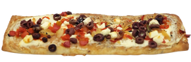 Roasted Red Pepper, Garlic, Feta & Olives Pizza
