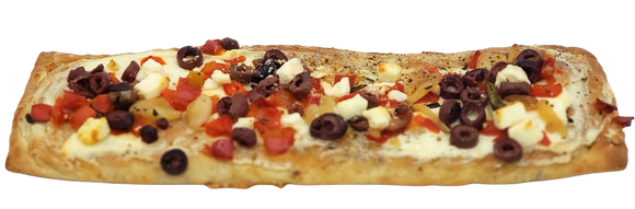 Roasted Red Pepper, Garlic, Feta & Olives Pizza