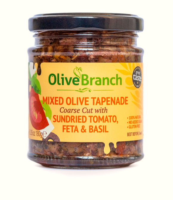 Olive Branch Green & Black Olive Tapenade with Tomato, Feta and Basil