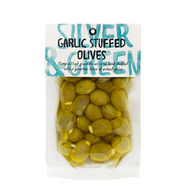 Silver & Green Garlic Stuffed Olives 220g