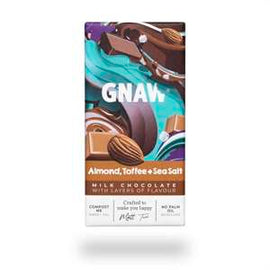 Gnaw Almond Toffee and Sea Salt Milk Chocolate Bar