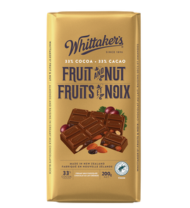 Whittaker's Fruit & Nut Milk Chocolate Bar 200g