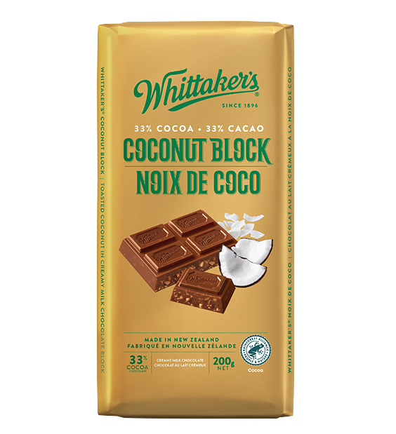Whittaker's Coconut Block Chocolate Bar 200g