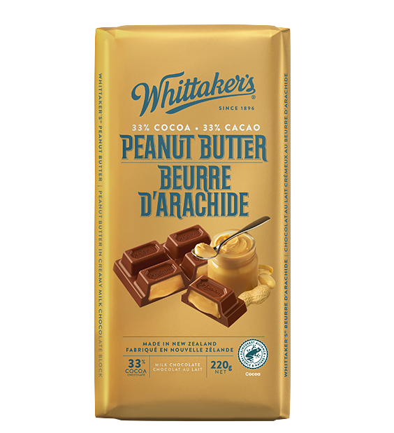 Whittaker's Peanut Butter 33% Chocolate Bar 220g