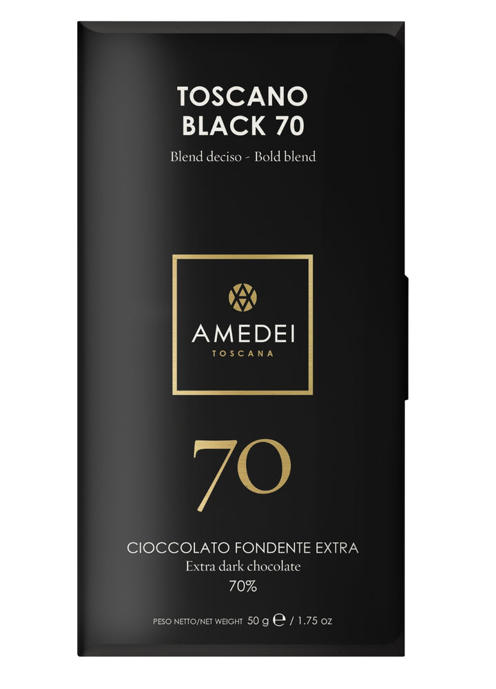 
            
                Load image into Gallery viewer, Toscano Black Extra Dark Chocolate 70% Bar
            
        