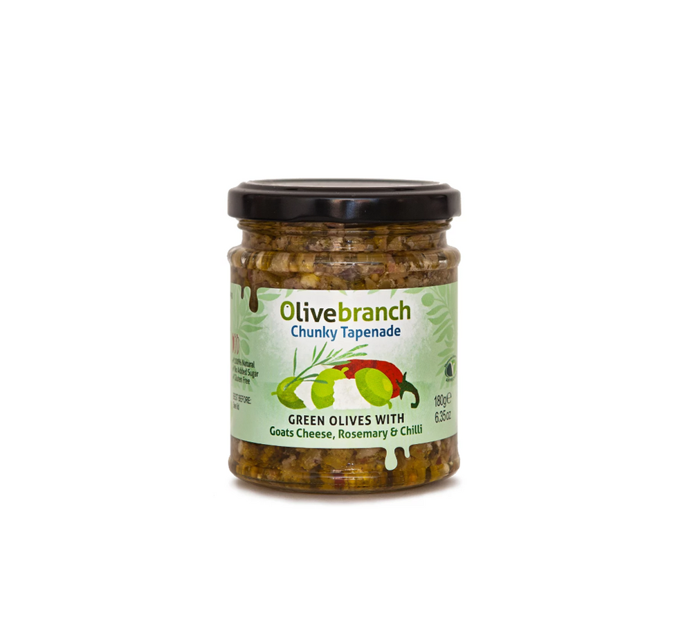 
            
                Load image into Gallery viewer, Green Olive Tapenade with Goats Cheese, Rosemary &amp;amp; Chilli
            
        